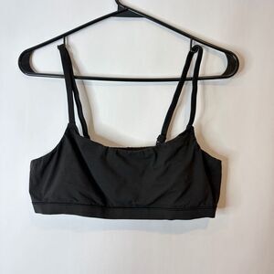 Quince Classic Black Second Skin Scoop Neck Bralette Nylon size Large